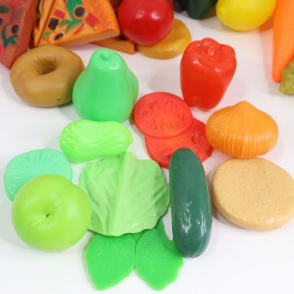 Lot of Childrens Pretend Play Kitchen Food Fruits Vegetables Pizza Utensils Kids - Picture 4 of 14